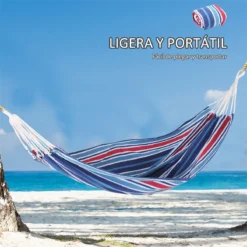 Outsunny Hamaca De Algodón Para Jardín 210x150 Cm Hamaca Colgante Portátil Carga Máx. 180 Kg Para Acampar Piscina Camping Rayas Azul Y Rojo -Tienda Barata Lounge Sol 6f78dc3705ba89890eb116f3a4aeda778a340f6c 4e44e9609a634ba7ac1ba2129bd1bb1a