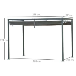 Outsunny Pérgola 3x2 M Cenador De Jardín Con Techo Retráctil De Poliéster Con Recubrimiento Resistente Para Celebraciones Fiestas Bodas Gris -Tienda Barata Lounge Sol 725e0811a9a014e402d235c65676e0161a5b477c 284161fcf0e4408385fc157f0571ef90