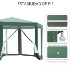 Outsunny Carpa Gazebo Tipo Cenador Hexagonal Con Mosquitera Para Jardín Y Terraza Ø1,97 M Material De Poliéster Repelente Al Agua (Verde) -Tienda Barata Lounge Sol 7406abccde9418d373b29fcdf999d28fcca0e395 17d1a7db1e474276a7be1a314e748282