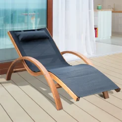 Outsunny Tumbona Hamaca 161x72x68cm Jardin Terraza Playa Piscina Patio Hotel Madera Negro -Tienda Barata Lounge Sol 7574922a61d887e82ae9ccb416678373bab0bb89 571a841efd5443d7ba7358f8e73e037c