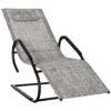 Outsunny Tumbona De Jardín Ergonómica Con Reposacabezas Reposapiés Y Reposabrazos Mecedora Tapizado En Tela Texteline Transpirable Para Terraza Patio 160x59,5x83 Cm Gris -Tienda Barata Lounge Sol 75999ca07ede70fe7e934e4122488c565ae9295c bae511849e7f4562bb79b7e183e555e4