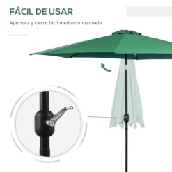 Outsunny Sombrilla De Jardín Ø295x250 Cm Con Manivela Parasol Exterior Con Mecanismo De Inclinación Y Poste Desmontable De Metal Para Terraza Piscina Patio Verde -Tienda Barata Lounge Sol 762d6628f9dd78b5d27e75071569c58eb06a944d 4115ce1e2d2844fa9b338ed9cf286ec2