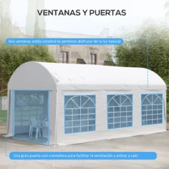 Outsunny Carpa De Jardín 6x3 M Carpa Para Fiestas Cenador Con Paredes Laterales Extraíbles Puerta Con Cremalleras Y 6 Ventanas Protección UV Para Exterior Eventos Bodas Blanco -Tienda Barata Lounge Sol 76f0b785dec5df9a3837319f58aa8984b18d799a 344b4e87152d44d9bf6cdf04daaf95e9