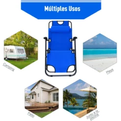 Outsunny Tumbona Reclinable Y Plegable Con Respaldo Ajustable Reposabrazos Almohada Y Reposapiés Para Jardín Terraza Carga 136 Kg 153x60x29 Cm Azul -Tienda Barata Lounge Sol 7783e81894c5a5819bd2b44b0abce1df4325e9d8 c0a2b0c449b74733ab340e7170840c7d