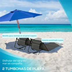 Outsunny Conjunto De 2 Esterillas De Playa Plegable Esteras Acolchadas Con Respaldo Reclinable Y Bolsa De Transporte Para Jardín Camping 142x51x40 Cm Gris -Tienda Barata Lounge Sol 788ddab2355ac2d27d2a1294be055538f4f83300 45150bb935ff4e93b125b4fba6e09d57