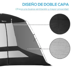 Outsunny Carpa De Jardín 3x3x2 M Cenador Para 4-6 Personas Con 4 Mosquiteras Y Puerta Incluye Bolsa De Transporte Protección Solar Para Camping Viajes Exterior Negro -Tienda Barata Lounge Sol 794ac342a72a52068eaf85bedd9e0c2439ef14cc 209e95316973492daf37d8f8be9ddd3f