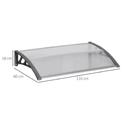 Outsunny Tejadillo De Protección 110x60 Cm Marquesina Exterior Para Puertas Y Ventanas Contra Sol Y Lluvia Con Soporte De PP Policarbonato Transparente -Tienda Barata Lounge Sol 7aac099d1080739f70bff580a8f1b6e5127525eb 4bb3a7f3d5384b7694a9fd450b932c7f