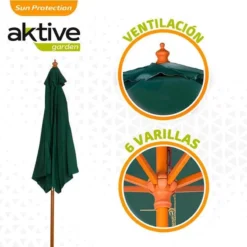 Sombrilla Aktive 270 X 240 X 270 Cm Ø 270 Cm Madera Verde -Tienda Barata Lounge Sol 7b710e3042603687d2a6eba9fcafcb0f4e85cde2 b4d622ac19344b60a1c70ba4027e27be