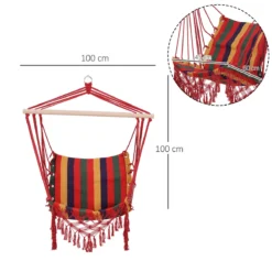 Outsunny Silla Hamaca Colgante Tejido De Algodón Poliéster Carga 100 Kg Sillón Colgante Para Interior Exterior Terraza 100x60x100 Cm Multicolor -Tienda Barata Lounge Sol 7bef499db4acfdcc871b85bb28fc00a3091e8030 b412c7710e534c5a8977b5938ade9ab4