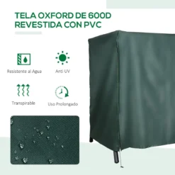Outsunny Funda Para Columpios De Exterior Con Cremallera Cubierta Muebles Para Exterior Ideal Columpios 205x124x164 Cm Verde Oscuro -Tienda Barata Lounge Sol 7c8cee53ac05ed702b0bf9e3fc3f29bdbcd931d0 d2d1687e0b7d49109628fec9f1c4af84