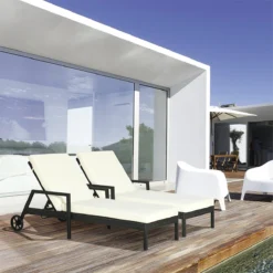 Outsunny Conjunto De 2 Tumbonas De Ratán De Jardín Con Cojines Acolchados Respaldo Ajustable En 5 Posiciones 2 Ruedas Y Tela Extraíble Lavable 67x196x51 Cm Negro -Tienda Barata Lounge Sol 7de52c402cbaf2e9510194794fab1ad2f34ebf01 9e5158153631468098f25a7d0be4be0b