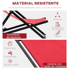 Outsunny Conjunto De 2 Tumbonas Plegables Con Respaldo Regulable En 5 Posiciones Y Reposacabezas Acolchado Incorporado 58x96.5x91.5cm Rojo Vino -Tienda Barata Lounge Sol 81541e1225505a672e50496d37f4b2e4873524b7 93a5ad7ad2ad4743aab31a8aa1dfe6ee