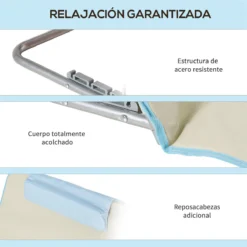 Outsunny Set De 2 Esteras De Playa Plegables 124x53x50 Cm Con Respaldo Ajustable Y Reposacabezas Esterillas De Playa Tela Oxford Acero Con Bolsa De Transporte Beige -Tienda Barata Lounge Sol 8292476a3a86e18cca566f8bd142e48f38c00e11 f160a046a2b84c59a64461f883ca22be