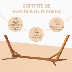 Outsunny Soporte Para Hamaca De Madera Plegable Ajustable De 3 Niveles Estructura Para Hamaca 217-380 Cm De Longitud Carga Máx. 150 Kg Para Jardín Terraza 388x152x89 Cm Teca -Tienda Barata Lounge Sol 82b277c660be992060e26b5f61090bc188591cfb 4b7d413154d9401b84e1e43641463763