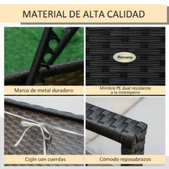 Outsunny Set De 2 Tumbonas De Ratán De Jardín Chaise Longue Con Respaldo Ajustable En 4 Posiciones Cojines Acolchados Y Desenfundables Para Terraza Patio Exterior 192x62,5x58-95 Cm Marrón Y Beige -Tienda Barata Lounge Sol 83fb93cb65efdf951b3ff886bd9ee13aa324ed38 13a10e68d97b4b0b8f02238dc49d538f