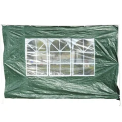Outsunny 2 Paredes Parte Laterales Para Carpa 3x3m 3x6m Lado Parasol De Gazebo Tela Oxford Impermeable Con Ventanas Medidas 293x193cm Verde Oscuro