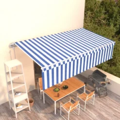 Toldo Automático Retráctil Con Persiana 6x3 M Azul Y Blanco VidaXL -Tienda Barata Lounge Sol 8aebf3b401d9bb9246438488f76b2cdf1794294f 97cca77182dc46a0a355a5a6bbd55e81