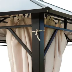 Outsunny Cenador De Jardín 3,65x3 M Pabellón De Acero Con Techo De Policarbonato De 6 Mm Protección UV 50+ Y 4 Cortinas Laterales De Cremallera Para Fiestas Beige -Tienda Barata Lounge Sol 8b767cce8e40ac852a6a9c015a03f47821197fad 1b3e8694e09d4100b484f6f0d6d38398