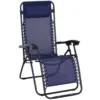 Outsunny Tumbona Plegable De Jardín Silla Gravedad Cero Sillón De Playa Relajante Texteline Marco Acero Carga 120kg 90x65x110 Cm Azul