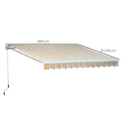 Outsunny Toldo Retráctil Con Manivela Toldo De 300x250cm Con Brazo Articulado De Aluminio Y Poliéster 280g/m² Rayas Naranja Beige Y Blanco -Tienda Barata Lounge Sol 8c32b5c6863a88ef99a650b44047b4bc4e9737af 3a1bc7d5908940f99ec25948157d5d8c