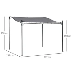 Outsunny Pérgola De Jardín 3x3 M Cenador Con Toldo Y 8 Orificios De Drenaje Para Patio Terraza Metal Y Poliéster 180 G/m² Resistente Gris -Tienda Barata Lounge Sol 8d3247c1c74f72eddf8122ae1b58f7c25ca997a7 bc6b62c8794549fd94d5edf731c3f227