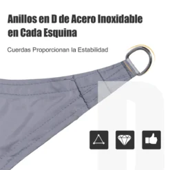 Outsunny Toldo Vela Triangular 3x3x3m Vela De Sombra Para Terraza Jardín Camping Resistente Al Agua Protección UV Poliéster Color Gris -Tienda Barata Lounge Sol 8e613ed13f4ccb19ad1e8d8dea1088cce09f86f9 8a73f17724844772b6c48144de08cae4