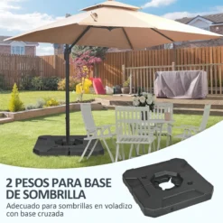 Outsunny 2 Pesos Para Base De Sombrilla Rellenable De Arena 110 Kg O Agua 70 Kg Para Base Cruzada De Parasol Sombrilla Cantilever Para Jardín Terraza Exterior 88,5x88,5x12 Cm Negro -Tienda Barata Lounge Sol 8f9667519a87d83266f1c0a1b387959270d2fd66 18a79d9383154aa2a302627adb33f44a