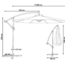 Sombrilla Voladiza De Poliéster Rojo/borgoña 300 Cm RAVENNA -Tienda Barata Lounge Sol 8fecb548a8837fbfeda919e208dace697648c5ed 9018f7ef622b466685459eb298d42652
