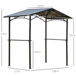 Outsunny Pérgola De Barbacoa 246x149x230 Cm De Aluminio Gazebo Cenador Con 2 Estantes Para Jardín Patio Terraza Fiestas Protección Solar Negro -Tienda Barata Lounge Sol 90134e313bdc9a188129f5f988d41c0769386973 66e05d4047a24c1cb62d0de194e7778a