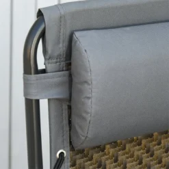 Outsunny Tumbona Plegable De Ratán Con Respaldo Ajustable Reposacabezas Extraíble Portavasos Y Soporte Para Teléfono Jardín Terraza Al Aire Libre 65x70x110 Cm Gris -Tienda Barata Lounge Sol 924a2eb532fffb4da3c641ffb985b959ca202f4b da4ab1006c5446f5abb50efa62433900