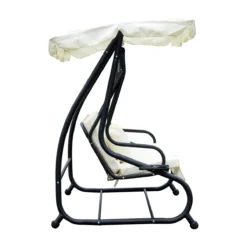 Outsunny Columpio Balancín Jardín 3 Plazas Convertible En Cama Techo Parasol Regulable Bandeja Para Bebida Terrza Balcón Exterior Carga Máx. 340kg Acero 200x120x164cm Beige -Tienda Barata Lounge Sol 94afaf5a5617e82c696ee3ae1b88b4f98b66a196 22ff9eedd0fd47d48bf18c7c6bedf7b0