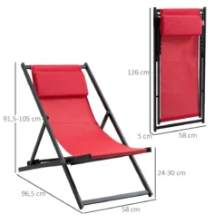 Outsunny Conjunto De 2 Tumbonas Plegables Con Respaldo Regulable En 5 Posiciones Y Reposacabezas Acolchado Incorporado 58x96.5x91.5cm Rojo Vino -Tienda Barata Lounge Sol 94e837019c6d3d6518633581e35047882038950c 4a7aeeabfbe54fd7a1c63c78c12f3c8e