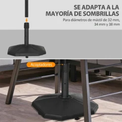 Outsunny Base De Sombrilla Peso 18 Kg Soporte Para Parasol De Cemento Para Mástil De Ø32/34/38 Mm Pie De Parasol Para Jardín Balcón 46x46x39 Cm Negro -Tienda Barata Lounge Sol 96bbe5c90add27f924b4d0574115e260efec606a 9c3dd57fcfce49e89007e6c511937bda