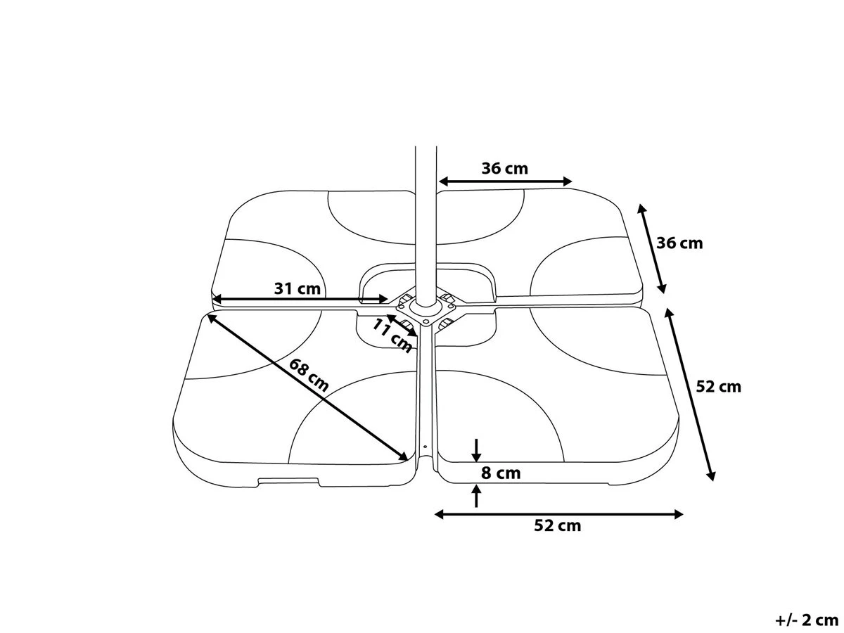 Base Para Sombrilla Antracita 4 Piezas CARIA 5 Base Para Sombrilla Antracita 4 Piezas CARIA - Imagen 3