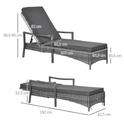 Outsunny Conjunto De 2 Tumbonas De Ratán De Jardín Chaise Longue Con Respaldo Ajustable En 4 Posiciones Cojines Acolchados Y Desenfundables Para Terraza Patio Exterior 192x62,5x58-95 Cm Gris 13 Outsunny Conjunto De 2 Tumbonas De Ratán De Jardín Chaise Longue Con Respaldo Ajustable En 4 Posiciones Cojines Acolchados Y Desenfundables Para Terraza Patio Exterior 192x62,5x58-95 Cm Gris -Tienda Barata Lounge Sol 983c87c52a73a089ca3d243dc7e5fee7551d7194 72928a4b68b54f7bb0d1d43b44c9d2b3