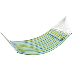 Outsunny Hamaca Colgante De Jardín Para 2 Personas Hamaca Ecológico Para Camping Con Almohada Carga De 180 Kg Rayas Azules Y Verdes 3,4x1,4m -Tienda Barata Lounge Sol 9971c6cc4a6a659cd05fec8b90aebf79a67a2f42 3cba724fd02942e181248e30d2baf9d3