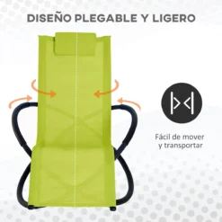 Outsunny Tumbona Mecedora De Jardín Con Reposacabezas Extraíble Sillón Tumbona Ergonómica De Exterior Plegable Tela De Texteline Para Patios Piscina Al Aire Libre 80x154x84 Cm Verde -Tienda Barata Lounge Sol 99e2b360fbe2d649576e7624ef7f46c4521fe433 3e97242b6bb54906b1f506f3bd6e1be8