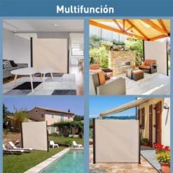 Outsunny Toldo Lateral Retráctil Exterior 350x180cm Pantalla De Privacidad Contra Sol Viento Visión Para Jardín Patio Balcón Tejado Hecho De Aluminio Poliéster Montar Utilizar Fácil Beige -Tienda Barata Lounge Sol 9a2d6afb695a182515776c60727ed3fa9028fa60 6bd5e8eda16b4ae2931de04ddfec6171