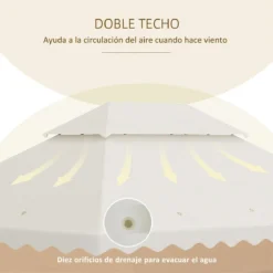 Outsunny Toldo De Repuesto Para Carpa 4x3 M Cubierta De Reemplazo Con Techo De Doble Ventilación Y 10 Orificios De Drenaje Para Patio Jardín Aire Libre Crema -Tienda Barata Lounge Sol 9a80e5d0988407cdaaeb64b7d430d36860ef71be f9f9b21628f84dcc88b5fc0a0247fd74