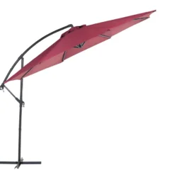 Sombrilla Voladiza De Poliéster Rojo/borgoña 300 Cm RAVENNA -Tienda Barata Lounge Sol 9d15c163f7acb7340749452e7242980306ee398b d5a9c5a28a3140c893d343b25f18baeb