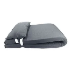 Colchón Para Tumbona Con Cojín 180x60x6 Cm Gris Oscuro Acomoda Textil.