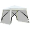 Outsunny Carpa De Jardín 3x3 M Cenador Con 4 Partes Laterales Mosquitera Con Cremallera Protección UV Para Patio Exterior Eventos Fiesta Beige -Tienda Barata Lounge Sol 9f33a1988873bcc289a9dd28649fb1e22fc359ee 638563cb25a04ce78fdd156abf768411