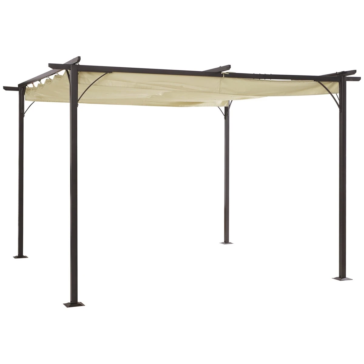 Outsunny Pérgola De Metal 3.5x3.5m Gazebo Cenador Para Jardín Patio O Terraza Con Techo Retráctil Tela Poliéster Resistente Al Agua Y UV 3 Outsunny Pérgola De Metal 3.5x3.5m Gazebo Cenador Para Jardín Patio O Terraza Con Techo Retráctil Tela Poliéster Resistente Al Agua Y UV