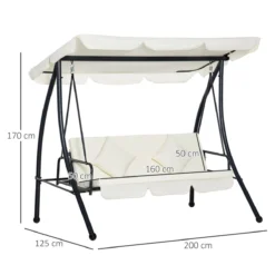 Outsunny Columpio Balancín Jardín De 3 Plazas Convertible En Cama Con Techo Ajustable Cojín Acolchado Y Almohadas Para Balcón Terraza Carga 340 Kg Acero 200x125x170 Cm Crema 13 Outsunny Columpio Balancín Jardín De 3 Plazas Convertible En Cama Con Techo Ajustable Cojín Acolchado Y Almohadas Para Balcón Terraza Carga 340 Kg Acero 200x125x170 Cm Crema -Tienda Barata Lounge Sol a0973b799a86d7ad088059266845f411e099abb9 229fe2d03e2342bfa6e69157c22be4f9