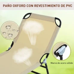 Outsunny Tumbona Plegable Reclinable Con Ángulo Ajustable De 5 Posiciones Para Jardín Exterior Piscina Terraza Camping Carga 120 Kg 190x56x28 Cm Beige -Tienda Barata Lounge Sol a24814f0be335003c5125914a8dd1a2bd046f122 e1bfca6cc5c24c0dbaf237ebf6f112b4