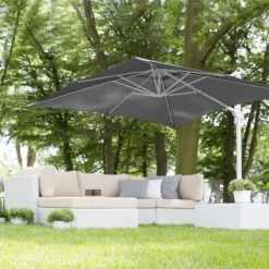 Sombrilla De Jardín 250x250x235 Cm Gris Oscuro MONZA