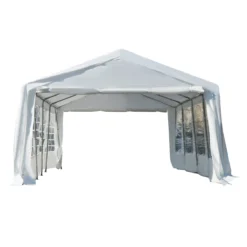 Outsunny Carpa De Jardín Cochera Gazebo 8x4m Pergola Cenador Pabellón 4 Paneles Laterales 8 Ventanas Para Fiesta Eventos Bodas Acero PE Blanco -Tienda Barata Lounge Sol a2e6acd12cea74329f263bb2876549dc393166e5 c325d052413244f68275e0ebc9671aa7