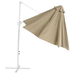 Sombrilla Voladiza De Poliéster Gris Pardo/blanco 295 Cm SAVONA II -Tienda Barata Lounge Sol a3147fa7faae92b3771963f16431b21d19452ccd 2b58608a588249ec969d675177a55ae2