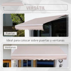 Outsunny Toldo Manual Con Manivela 3x2m Toldo Con Brazo Plegable Retráctil Ángulo Ajustable De Aluminio Protección Solar Para Puerta Ventanas Balcón Beige 18 Outsunny Toldo Manual Con Manivela 3x2m Toldo Con Brazo Plegable Retráctil Ángulo Ajustable De Aluminio Protección Solar Para Puerta Ventanas Balcón Beige -Tienda Barata Lounge Sol a74eb9c19692077ddc59746aab93d04b11073c47 9b10d5a57e8042ec9cb937189d38d080