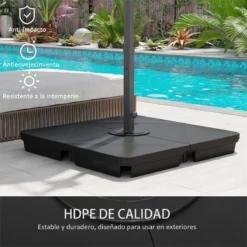 Outsunny Pesos Para Base De Sombrilla En Voladizo De 4 Piezas Rellenable De Arena 120 Kg O Agua 160 Kg Para Sombrilla De Plátano Base Cruzada 90x90x10,5 Cm Negro -Tienda Barata Lounge Sol a7f7b7f3d460be58c6683511302a7f8fb15b9db7 f24cd86cc7c148d495f646079665b0a2